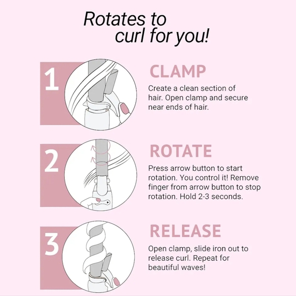 Beachwaver B1 Rotating Curling Iron in Midnight Rose - Picture 2 of 11